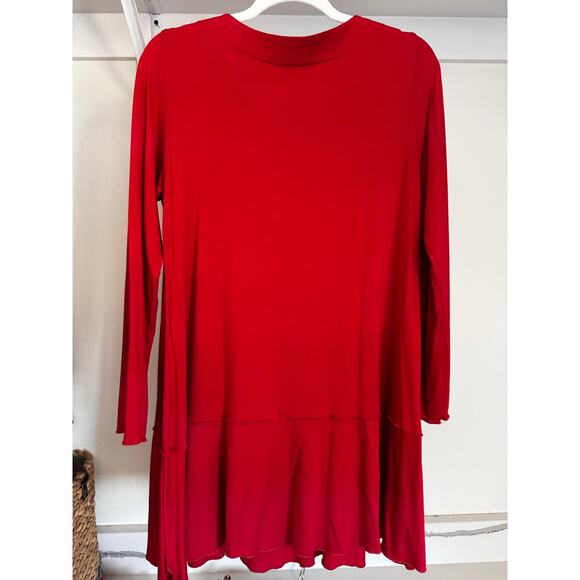 Comfy USA Women’s Tunic-Length Blouse Zipper Red Size Small - Picture 6 of 9